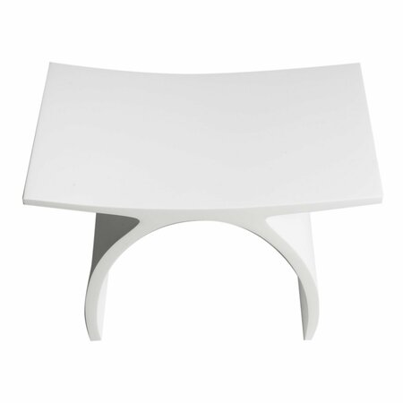 Alfi Brand Arched White Matte Solid Surface Resin Bathroom / Shower Stool ABST77